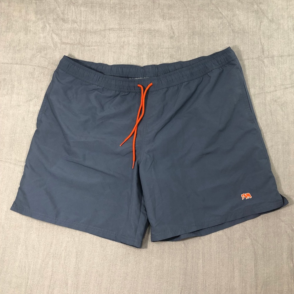 The Normal Brand Swim Trunks Men's XXL Blue Orange Drawstring Mesh Lined Pockets